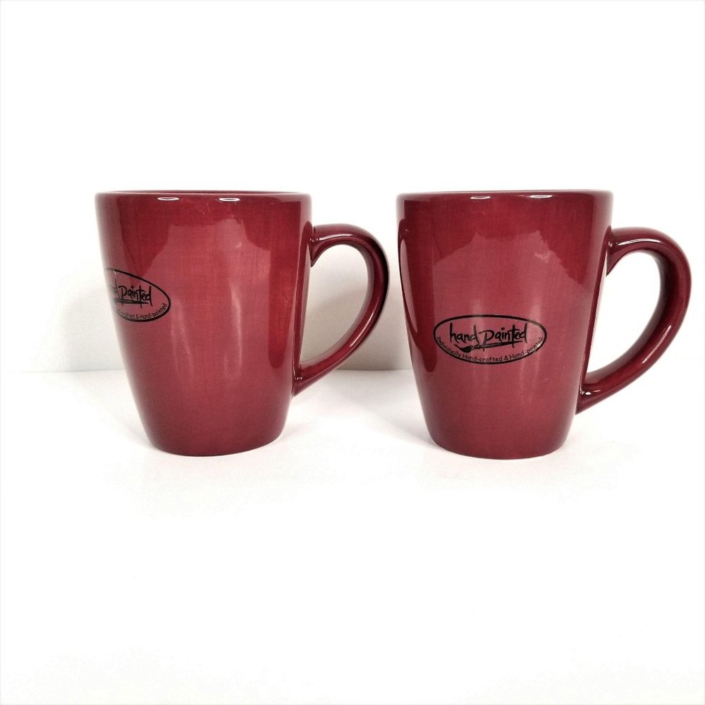 Ciao Burgundy 2 Coffee Mugs by Artimino Red Cups